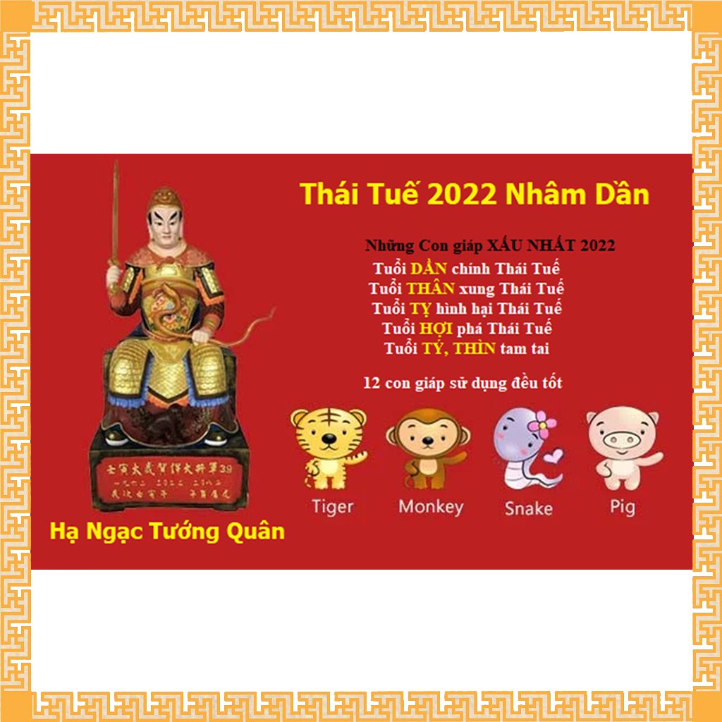 Thái Tuế năm 2022 - Kim Bài Thái Tuế năm 2022 Nhâm Dần - hóa giải vận hạn tuổi Dần, Thân, Tỵ, Hợi, Tý, Thìn