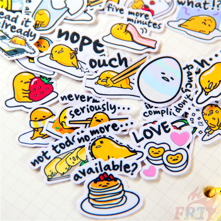 ★★★ Miếng Dán Trang Trí Nhật Ký Hình Gudetama Q-5 ★★★ Set 50 Sticker Dán Trang Trí Album Thời Trang