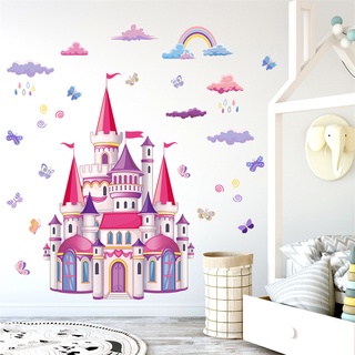 Set 2 Miếng Dán Tường Trang Trí Lưng Hình Lâu Đài Thần Tiên
