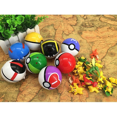 Bộ 8 Quả Bóng Pokemon Hoạt Hình Bằng Nhựa Đường Kính 7cm