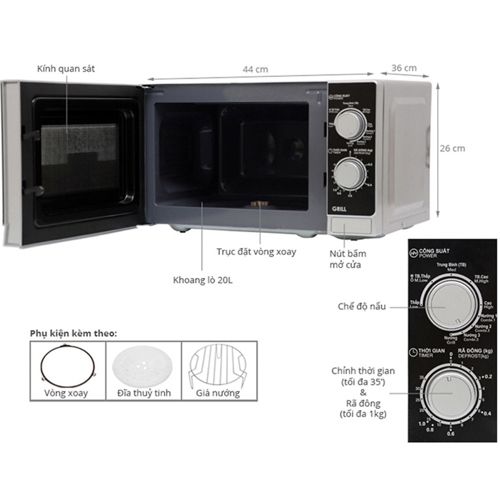 Lò vi sóng Sharp R-31A2VN-S 23 lít đen,hàng chính hãng, bảo hành 1 năm,mới 100%