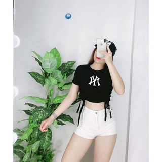 Áo croptop dây rút NY mẫu mới cực xinh ( kèm ảnh thật)