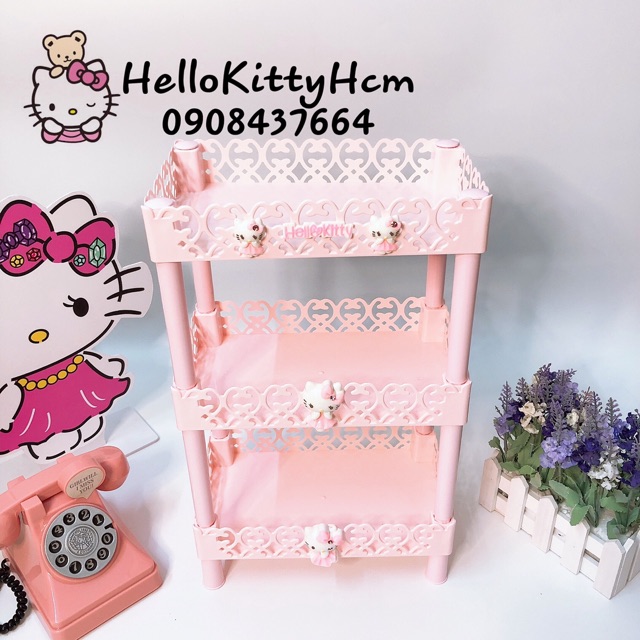 Kệ nhựa 3 tầng Hello Kitty