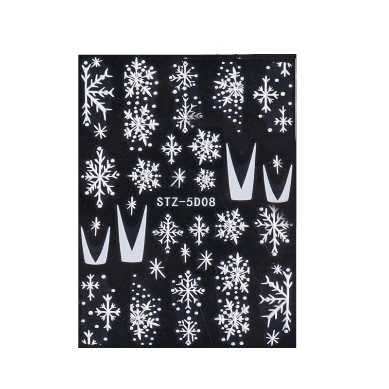 1 Tờ Miếng Dán Móng Tay Họa Tiết Giáng Sinh 5D Độc Đáo