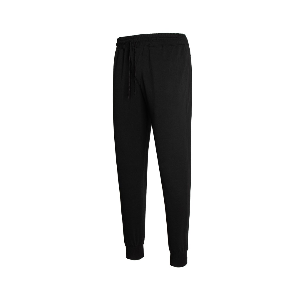 Quần Thun Jogger Kiểu Đơn Giản Chất Liêu Cotton Lứng Thun, ống Bo Form Skinny Màu Đen