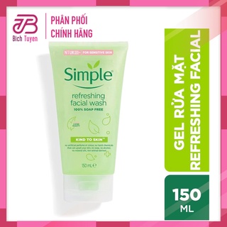 Sữa Rửa Mặt SIMPLE GEL KIND TO SKIN REFRESHING FACIAL WASH GEL 150ml BT Cosmetic