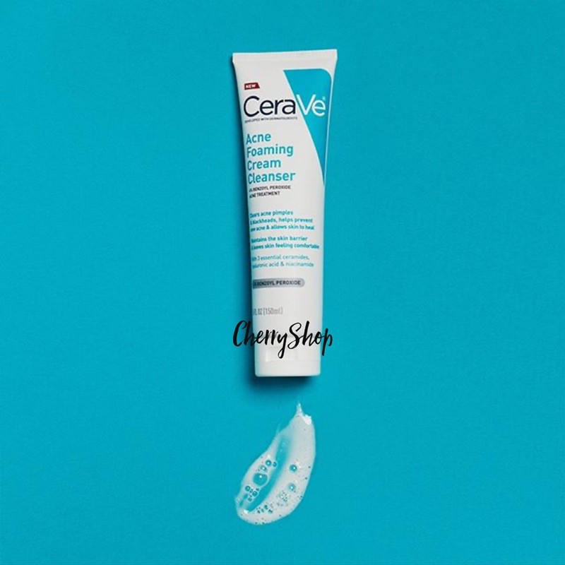 [Hàng USA] Sửa rửa mặt ngăn ngừa mụn Cerave Acne Foaming Cream Cleanser (150ml)