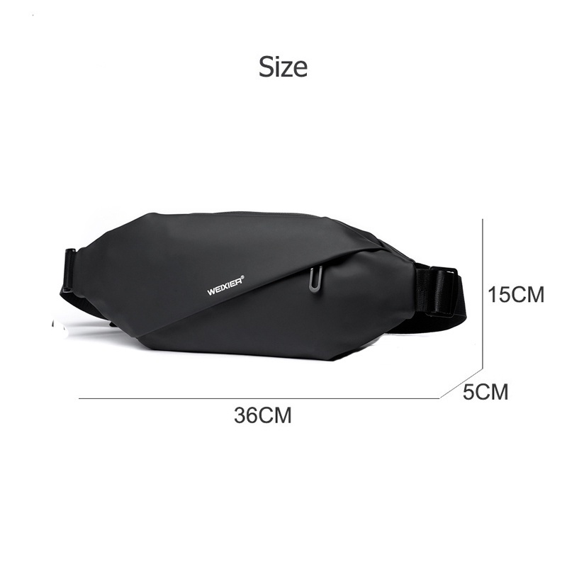 CSONLINEMALL Túi Đeo Hông Bằng Da PU Chống Nước Sức Chứa Lớn Cho Nam