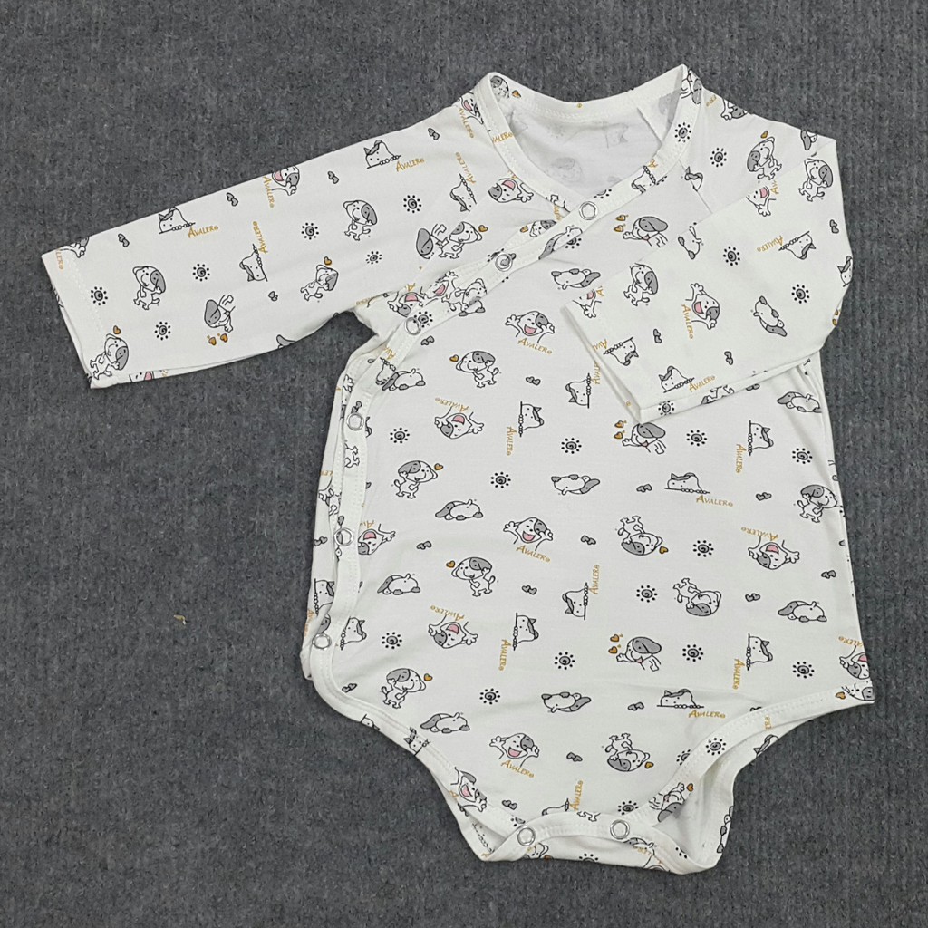 Body Tay Dài Cotton Cao Cấp Nút Gài Chéo Dành Cho Bé từ 3 - 8 Ký [Sihu Baby Shop]