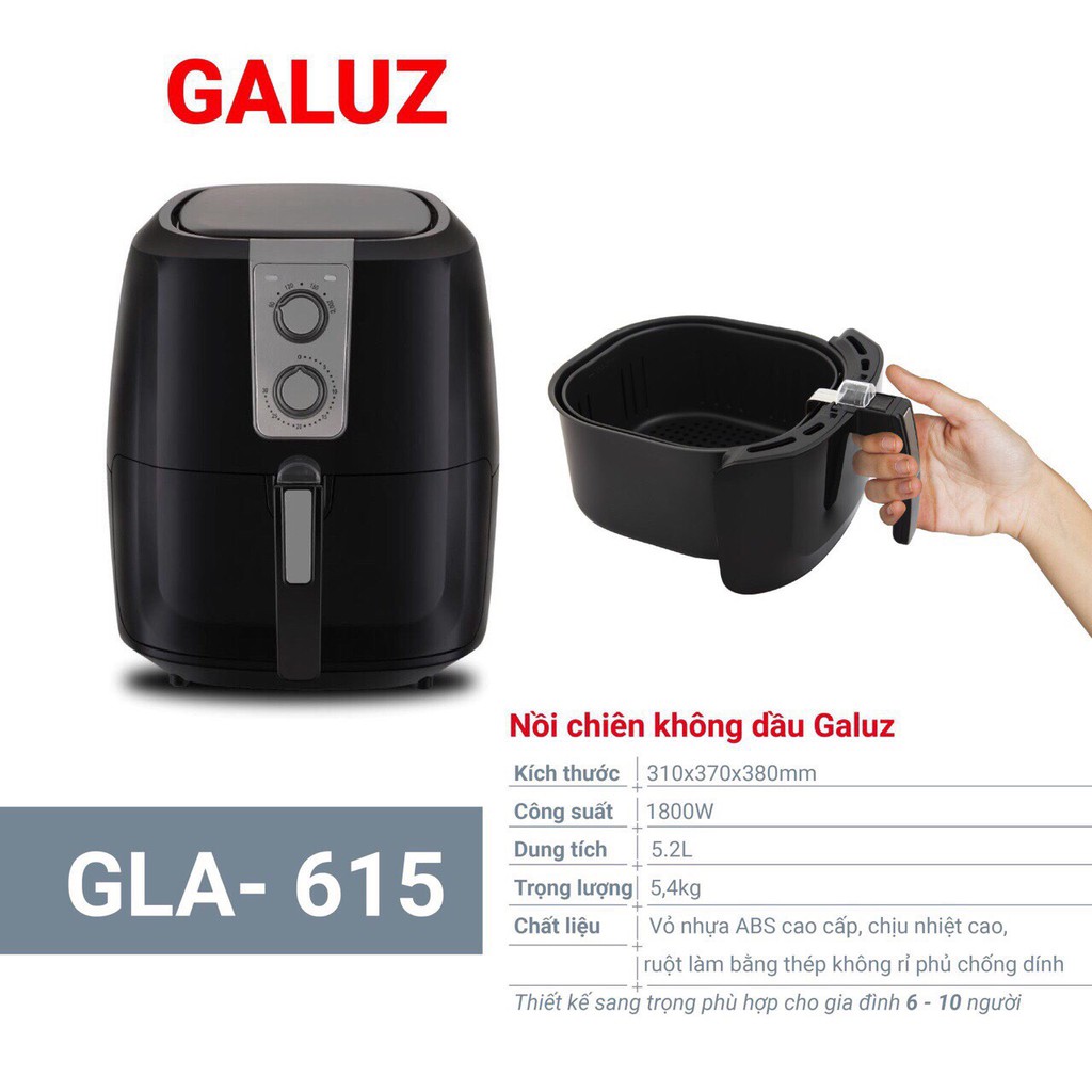 Nồi chiên không dầu Galuz [TẶNG XỊT DẦU GALUZ 110K]