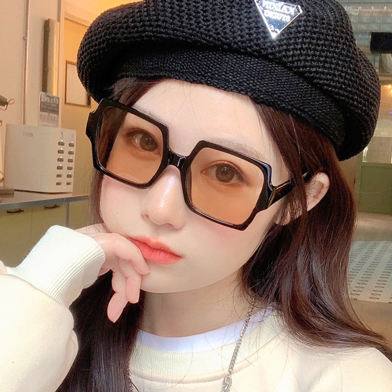 Kính Mát Gọng Vuông Chống Tia UV Phong Cách Retro Thời Trang Cho Nữ