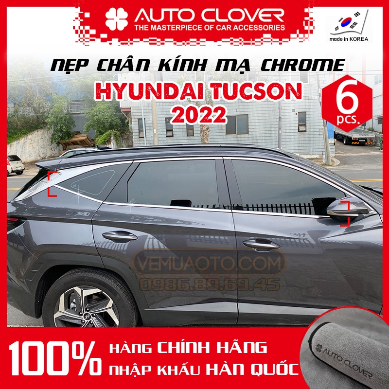 Bộ nẹp chân kính mạ Chrome cho Hyundai Tucson 2022 - chính hãng Auto Clover Hàn Quốc