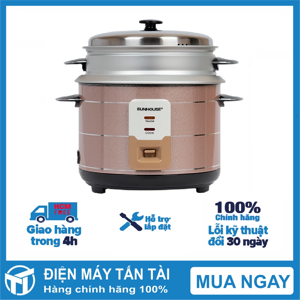 NỒI CƠM ĐIỆN NẮP RỜI SUNHOUSE SHD8125 , Công suất:700 W, Dung tích nồi 1.8 lít, Bảo hành 12 tháng