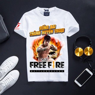 Áo thun free fire màu trắng cực đẹp - kla lửa
