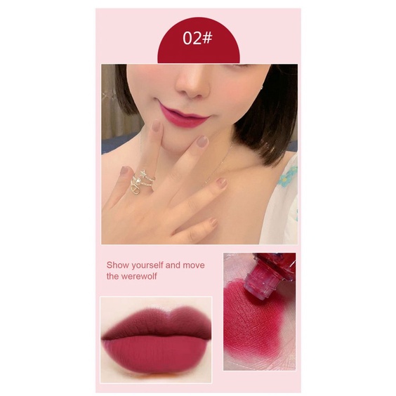 Son kem KAKASHOW ANNIES trang điểm lì mịn chống nước 6 màu tùy chọn