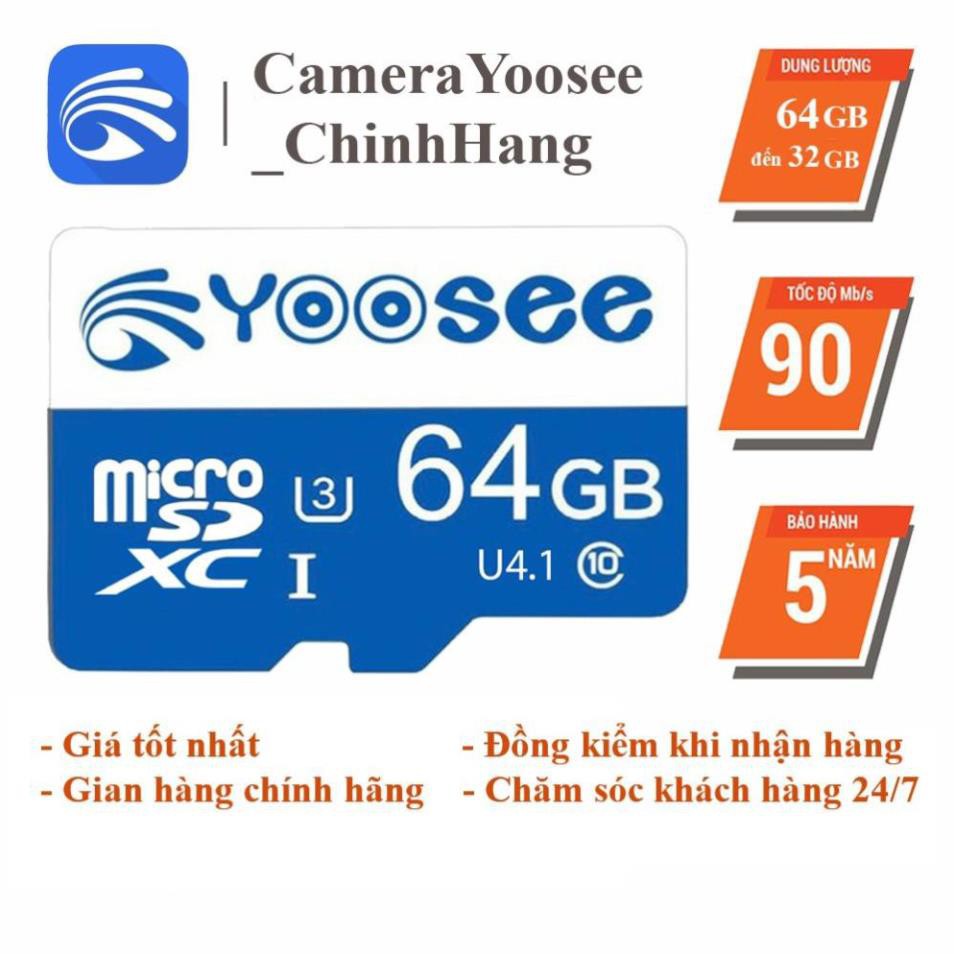 Thẻ nhớ 64GB YOOSEE Xanh Class 10 chuyên dụng cho camera Yoosee, camera IP wifi, Điện thoại, loa đài,... Bh 5 năm | BigBuy360 - bigbuy360.vn