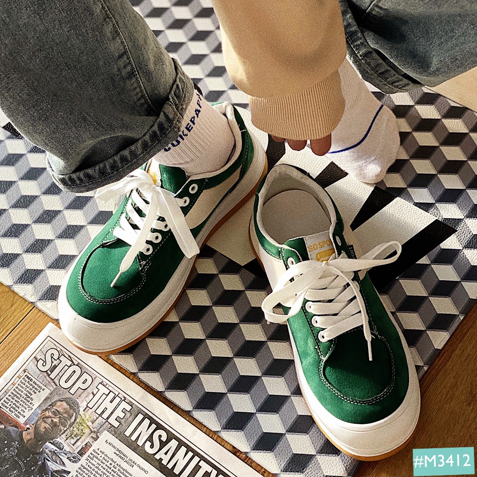 Giày Thể Thao Sneaker Cặp Đôi Nam Nữ Độn Đế Tăng Chiều Cao Harujuku MINSU M3412 Hàn Quốc Cực Ngầu Khi Đi Học, Đi Chơi