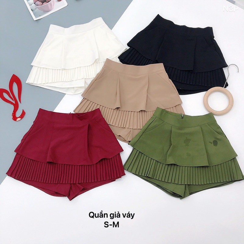 🌹Quần giả váy 2 tầng dập ly siêu hót bảng màu mới | BigBuy360 - bigbuy360.vn