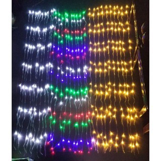 3m*2m Đèn Rèm trang trí LED hiệu ứng thác đổ, mưa rơi rộng 3m * dài 2m có thể nối dài, màu trắng, vàng. tím, đổi màu