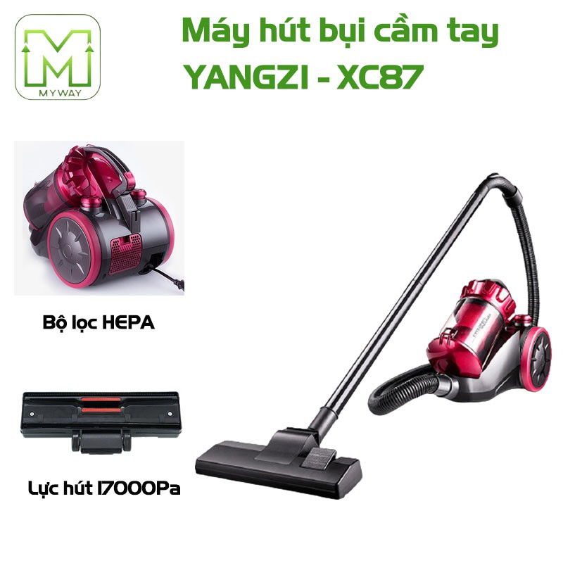 Máy hút bụi YANGZI - Máy hút bụi cầm tay cao cấp, Công suất 1400W, lực hút 17000Pa - Bộ lọc HEPA, hệ thống làm mát Smart