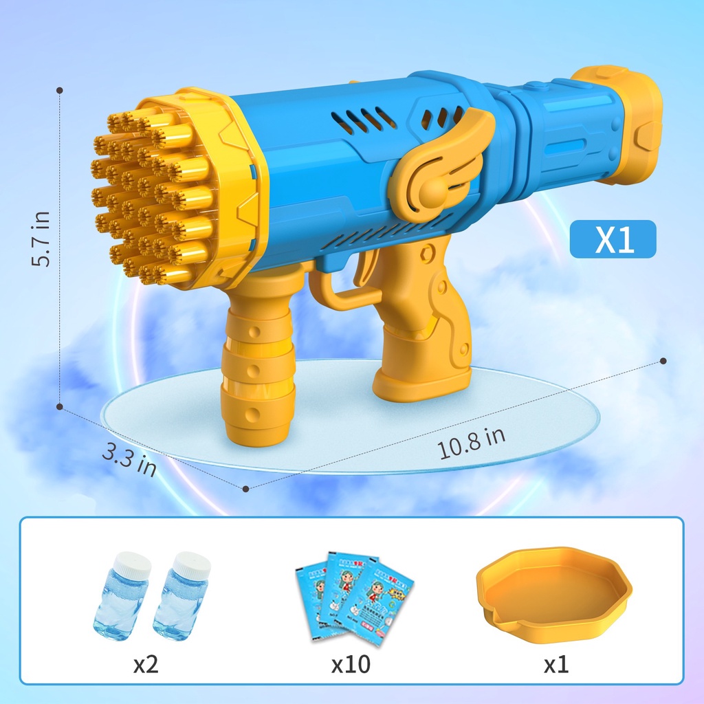 Súng bắn bong bóng 32 nòng siêu mạnh, nhựa PP chính hãng P076/075