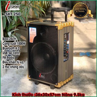 Loa kéo karaoke - loa kéo giá rẻ cao cấp công suất 1000w isky skt-250 siêu bass 25cm bluetooth 4.2 âm thanh