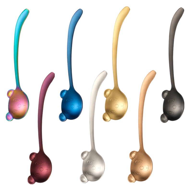 Muỗng Cà Phê Bằng Thép Không Gỉ 304 Hình Gấu Hoạt Hình Sáng Tạo