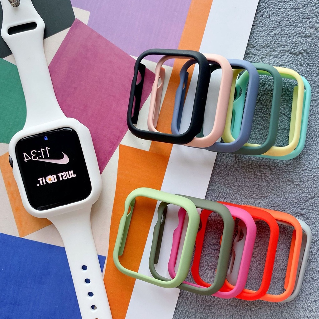 Khung Nhựa PC Cứng Bo Viền Bảo Vệ Cho Apple Watch 7 41mm 45mm iWatch 7 41mm 45mm