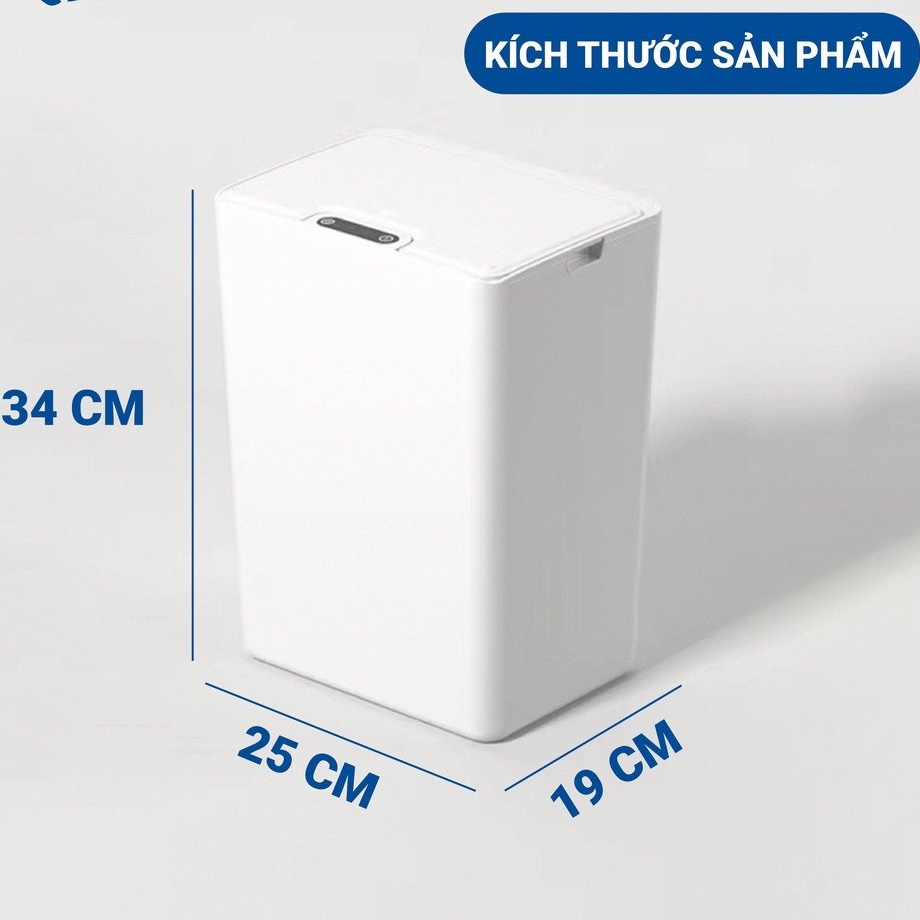 Thùng rác cảm ứng 3 chế độ thông minh M&amp;L-FH-2 phong cách Hàn Quốc - 15 lít - Màu Đen