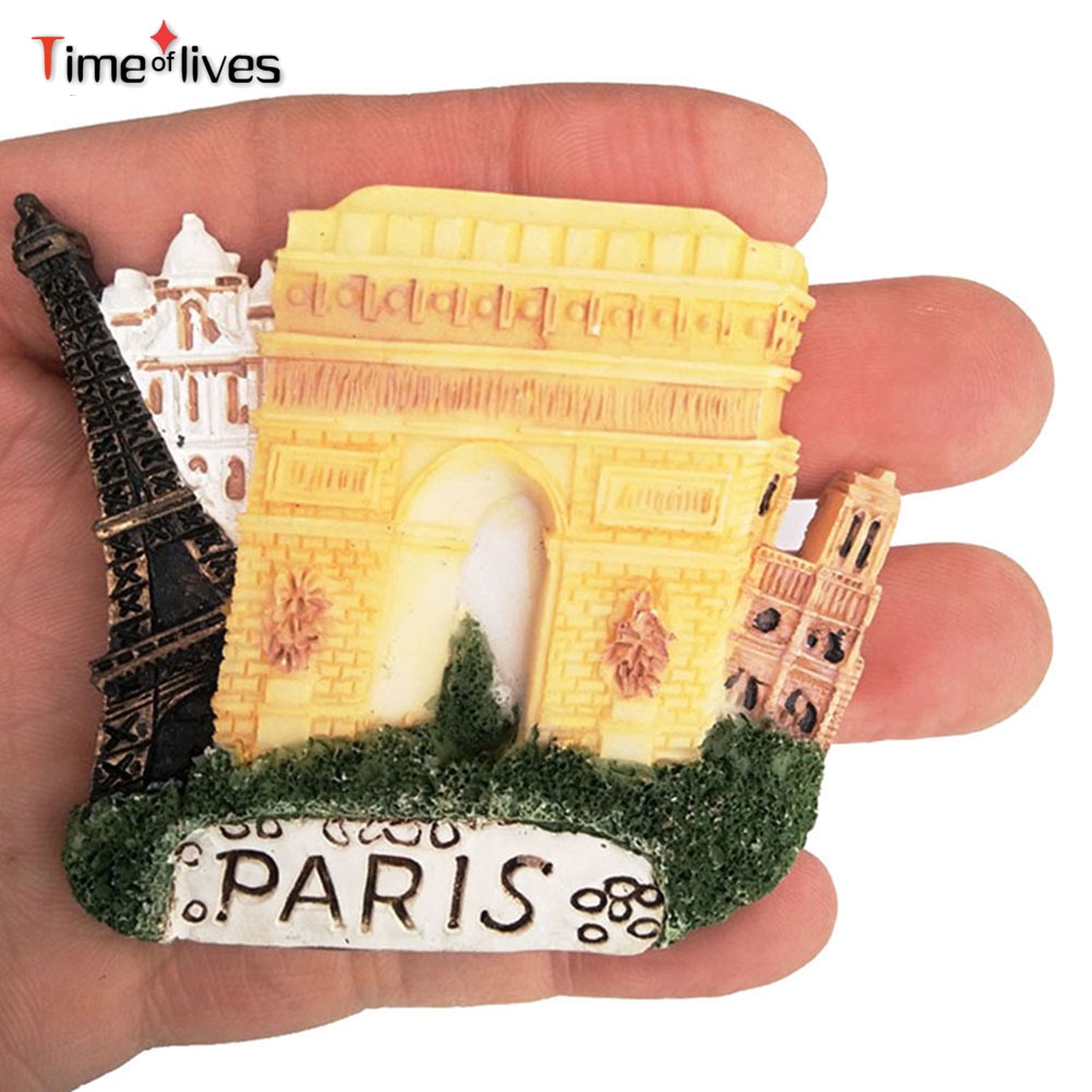 TF▶ Notre Dame DE Paris 3D Fridge Magnet Craft Arc DE Triomphe France Tourist Souvenir Gift