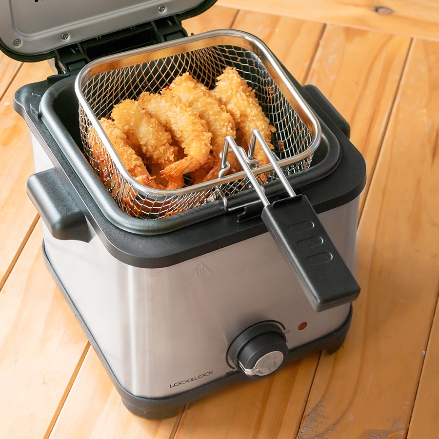 Nồi Chiên Ngập Dầu chính hãng Lock&Lock EJF716SLV , chiên gà rán, mực, tôm, nem siêu giòn!