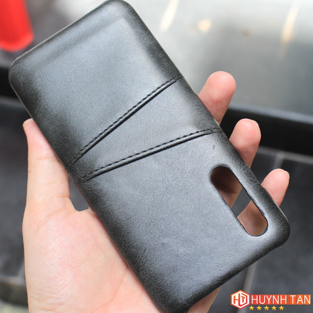 Ốp lưng bọc da Xiaomi Mi 9 có túi đựng thẻ ATM tiện lợi (Đen)