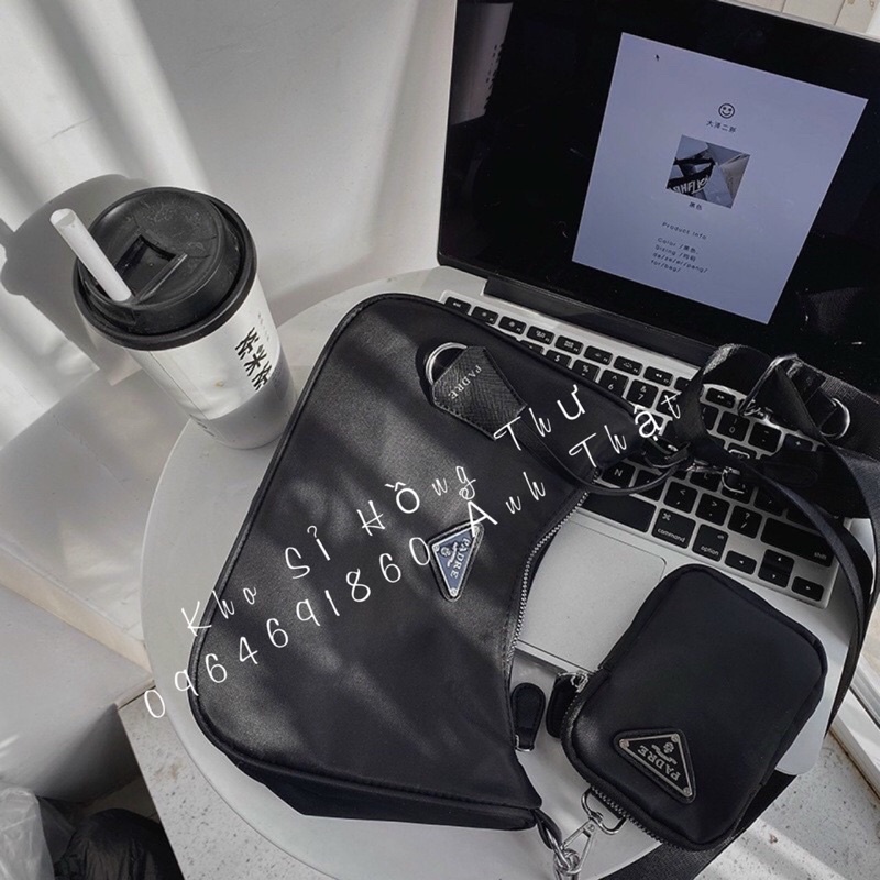 Túi Xách Nữ Đeo Chéo Pra da tặng kèm túi mini❣️Freeship❣️Set 2 chi tiết