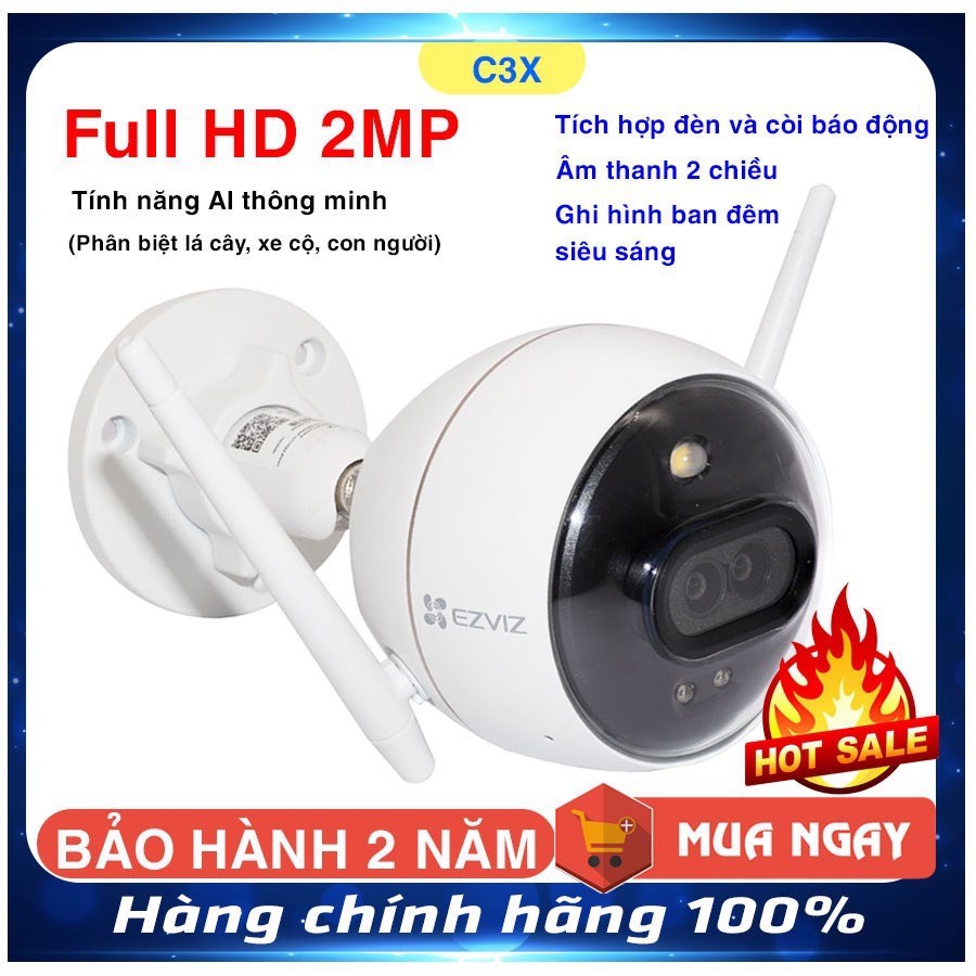 Camera wifi ngoài trời, chống nước ezviz C3WN,C3N C3TN,C3X C8W - Hàng chính hãng