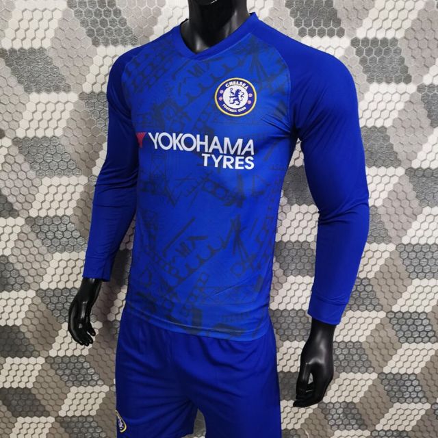 Bộ Quần Áo Đá Bóng Tay Dài Chelsea 2019