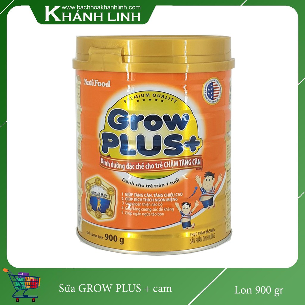 Sữa bột Grow Plus Cam Nuti Cho Bé Chậm Tăng Cân 900g