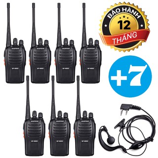 COMBO BỘ 7 BỘ ĐÀM BAOFENG BF 666S HOT + 7 Tai Nghe Chuyên Dụng BH: 12 Tháng