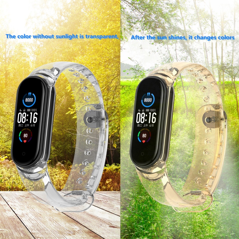 Dây Đeo Đồng Hồ Thể Thao Trong Suốt Chống Nước Chống Mồ Hôi Có Thể Điều Chỉnh Cho Xiaomi-Mi Band 5 / 6