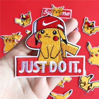 Miếng Dán Ủi Thêu Hình Pikachu Dễ Thương