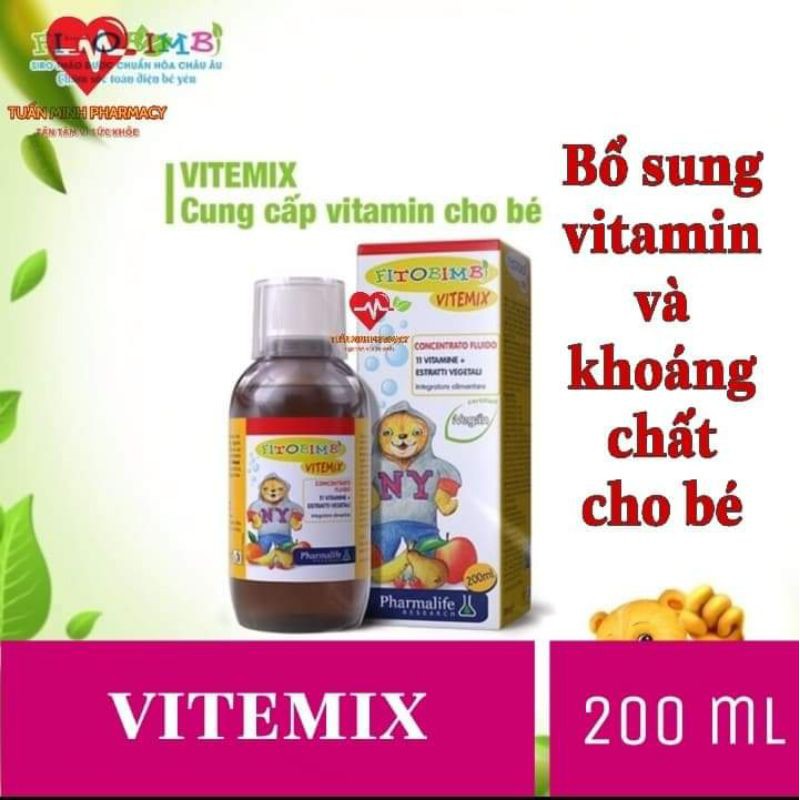 Fitobimbi Vitemix Junior - Bổ sung vitamin và khoáng chất cho trẻ (Chai 200ml)