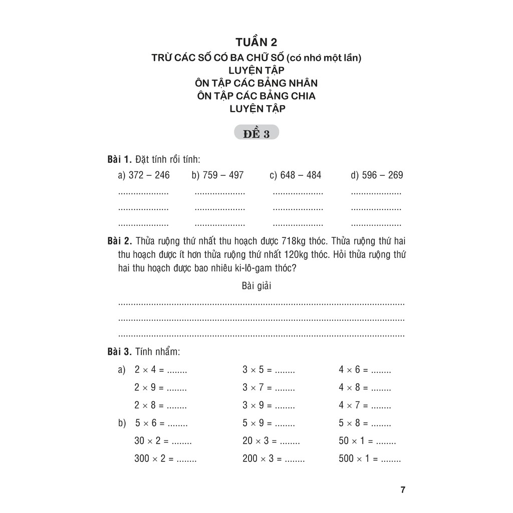 Sách - Tuyển Chọn Đề Ôn Luyện Và Tự Kiểm Tra Toán 3 ( Bộ 2 Tập)