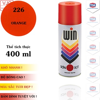 Chai sơn xịt sơn xe máy cao cấp ATM / WIN màu cam A226 / 226 dung tích 400 ml