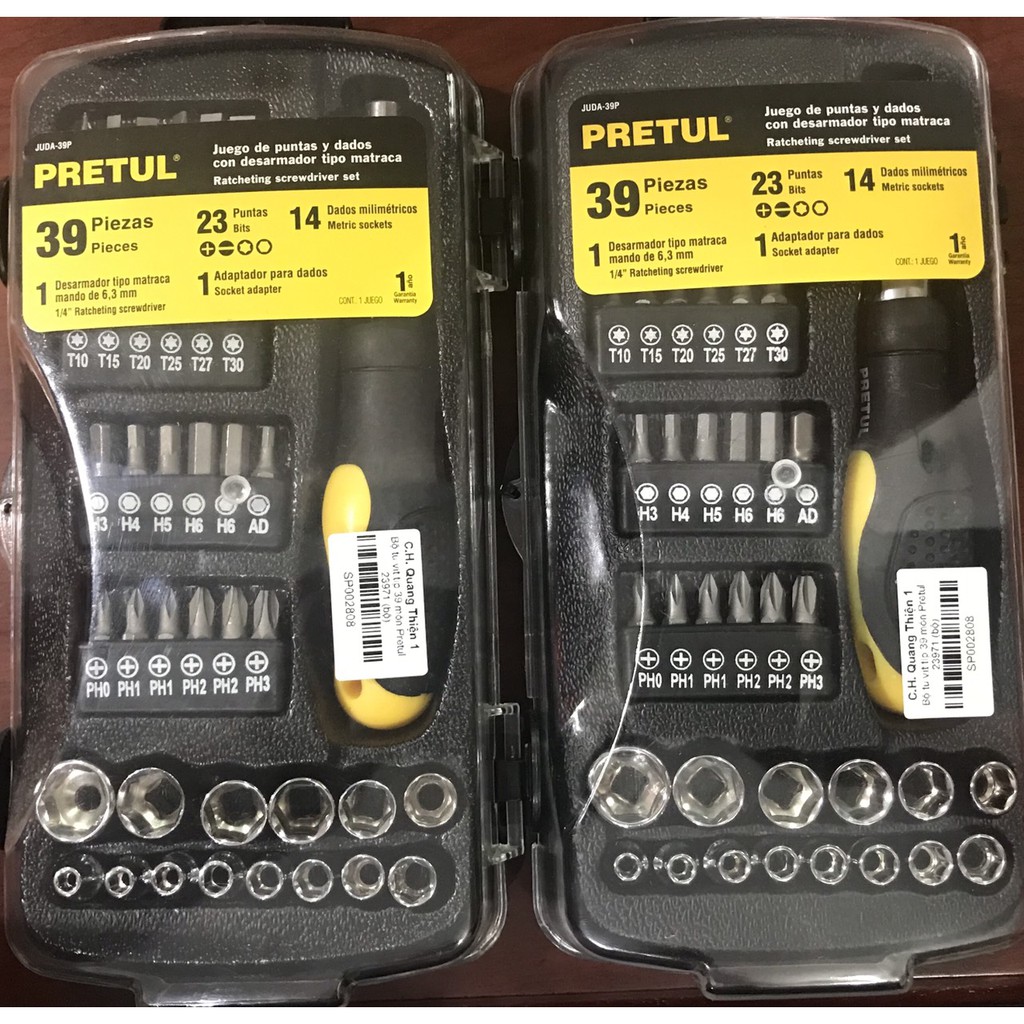 Bộ tu vít típ 1/4" 39 món Pretul 23971