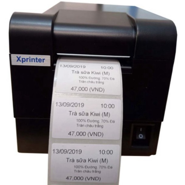 Máy In Tem Xprinter XP- 235B Chuyên Dùng Cho Trà Sữa