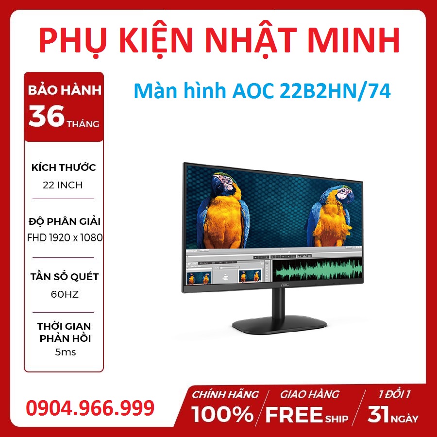 [FULL VIỀN IPS] Màn hình AOC 27B1/AOC 24B1/AOC 24B2 75Hz/Flat FULL HD siêu rẻ trong tầm giá- Chính hãng bảo hành 3 năm