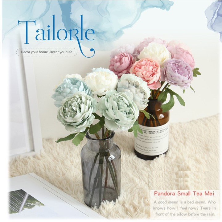 Hoa giả, hồng Pandora, lụa mô phỏng hoa  thật giống đến 99%, trang trí nhà cửa, trang trí tiệc cưới