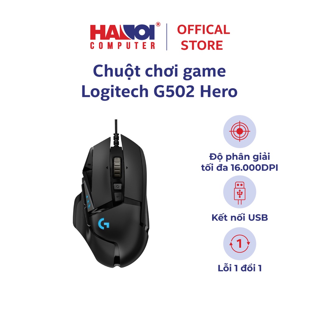 Chuột chơi game Logitech G502 Hero mắt cảm biến, độ chính xác cao hơn cùng DPI tối đa 16000