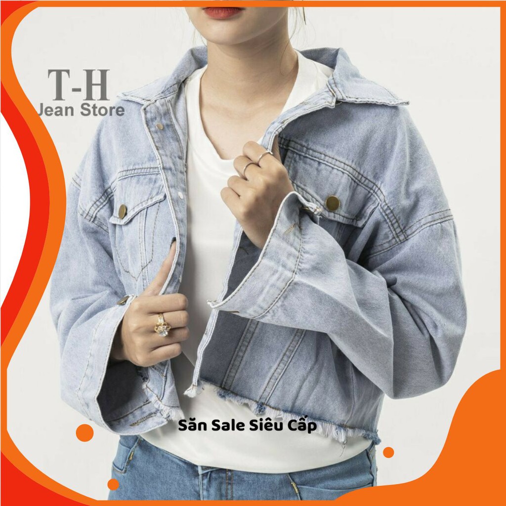Áo jean nữ thêu hình hoa cúc Dont Belong, áo khoác jean dáng ngắn trẻ trung năng động cá tính AKG3 quincy.shop11