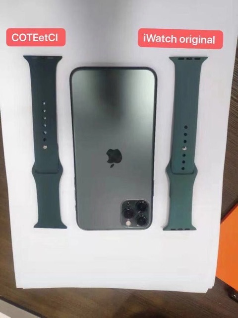 Dây cao su Apple Watch xanh midnight chính hãng Coteetci