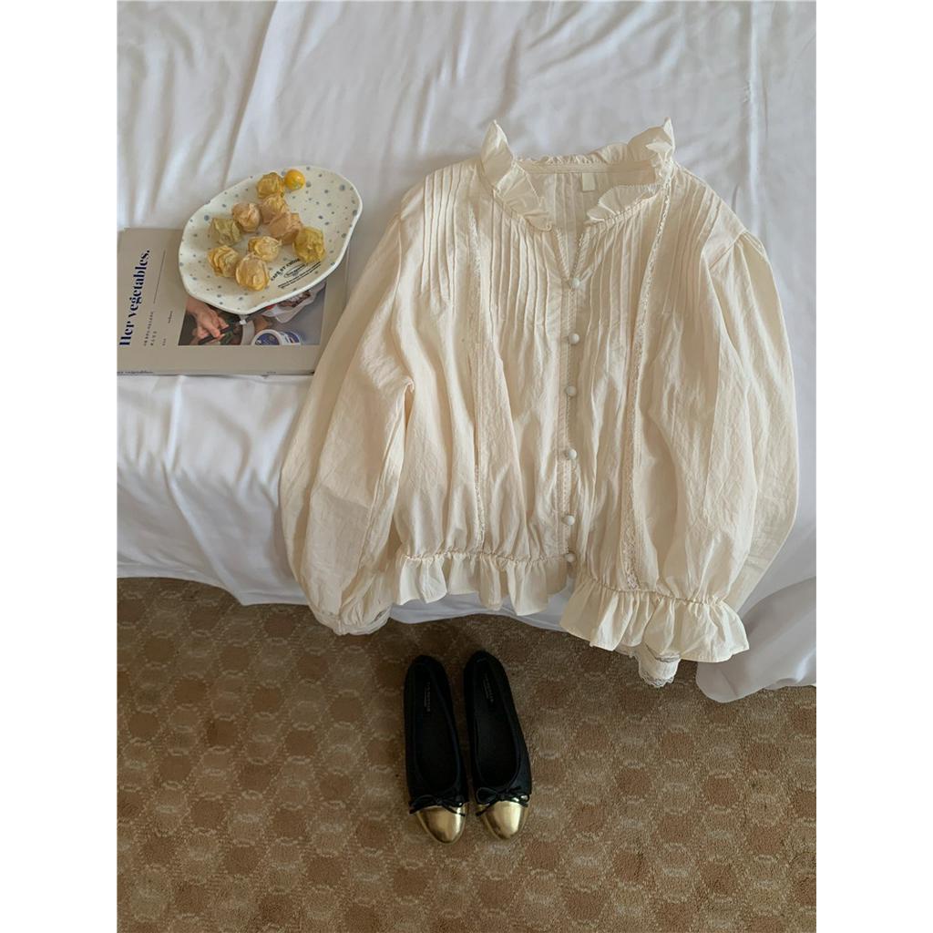 Áo Kiểu Tay Dài Dáng Rộng Màu Sắc Thanh Lịch 61072